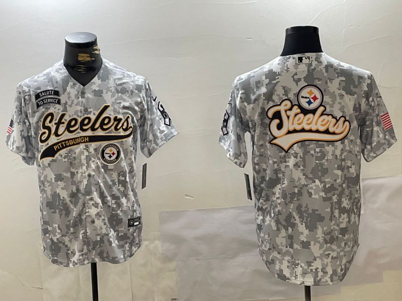 Men Pittsburgh Steelers Blank Nike Arctic Camo 2024 Salute to Service Limited NFL Jersey style 4->pittsburgh steelers->NFL Jersey